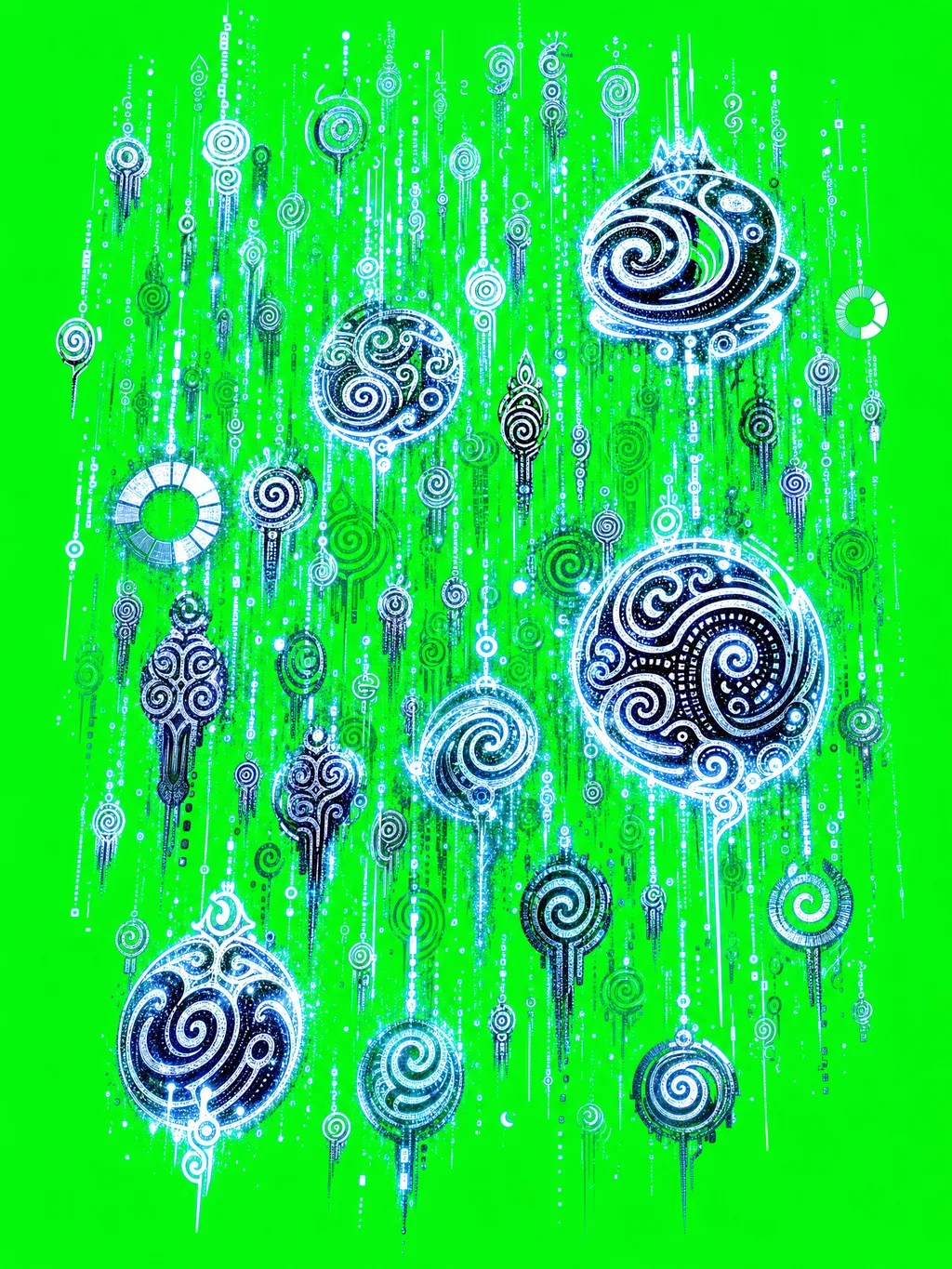 fx 10 cyber jomon glyph rain