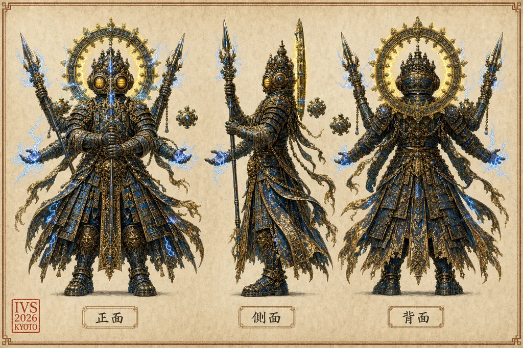 Indra Mode - Final Form / Rival Corporate Overlord — turnaround (front / side / back)